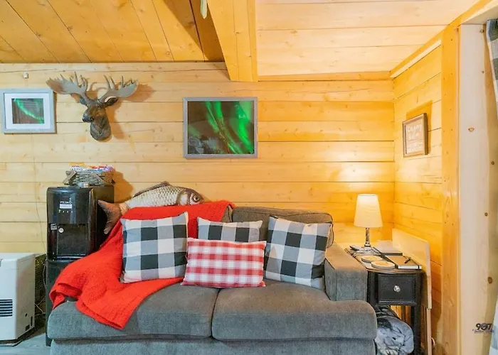 1 Bd. Deluxe Log Dry Cabin| Views Northern Lights!